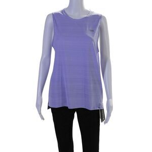 Running Bare Womens Cosmic Allure Striped Relaxed Loose Tank Top Purple Size 4/6